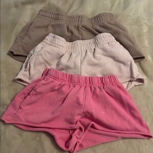 Women's Casual Shorts - Pink, Beige, and Taupe